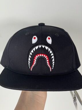 Bape Black Snapback Hat with Multicolor Embroidered Logo